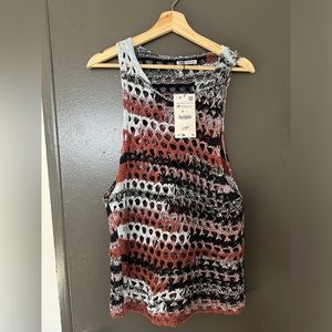 NWT men’s Zara Crochet Knit Tank Top Mesh